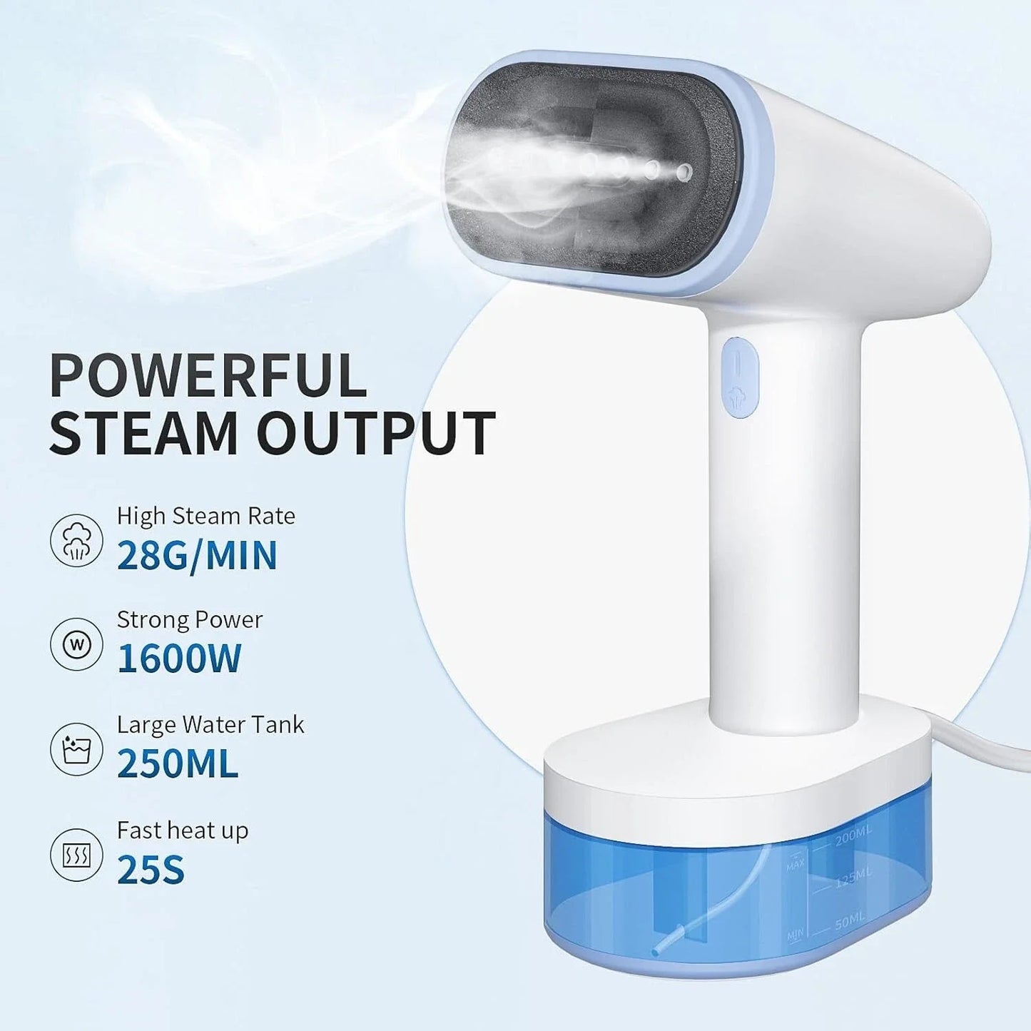 Handheld Garment Steamer - Portable Wrinkle Remover
