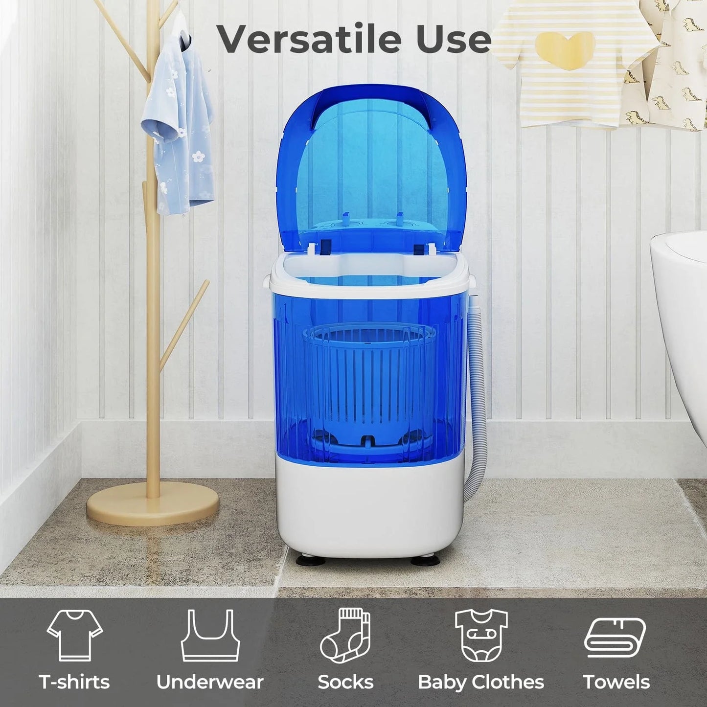 Compact Portable Mini Washing Machine - 2.5kg Wash & Spin