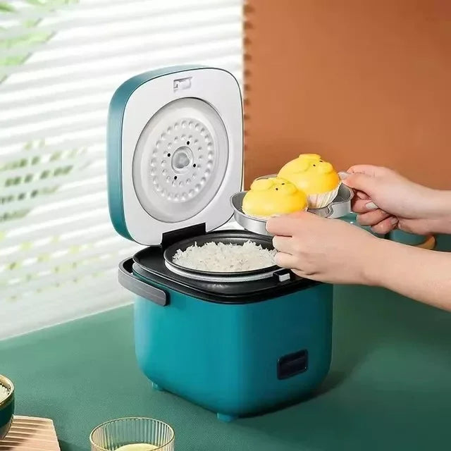 Mini Rice Cooker - 1.2L, Steam, Cook & Reheat