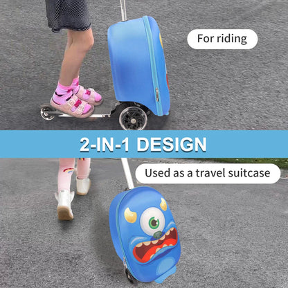 Kids Ride-On Scooter Suitcase - 2-in-1 Travel Case