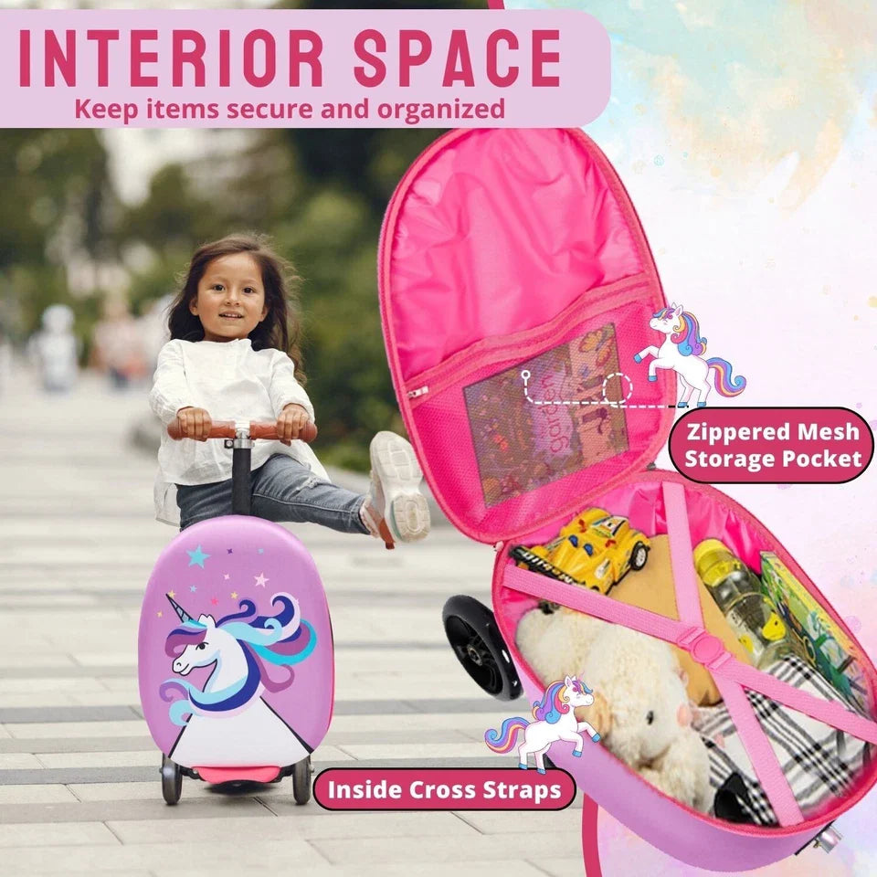 Kids Ride-On Scooter Suitcase - 2-in-1 Travel Case