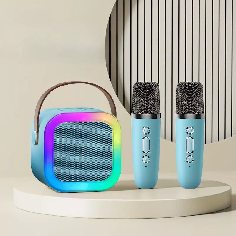 Mini Karaoke Machine for Kids - 2 Microphones, Bluetooth