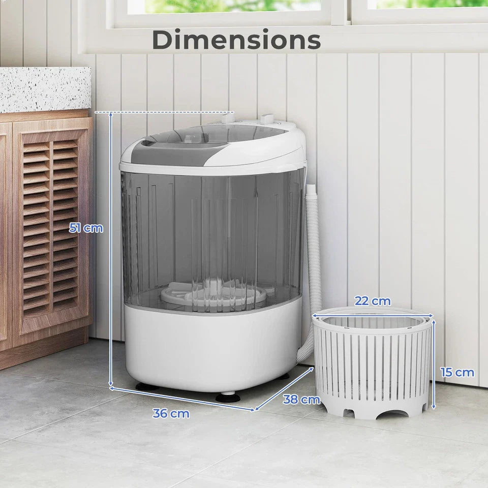 Compact Portable Mini Washing Machine - 2.5kg Wash & Spin