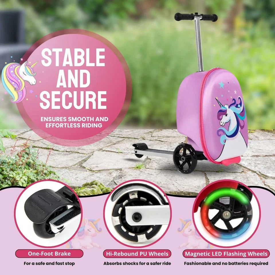 Kids Ride-On Scooter Suitcase - 2-in-1 Travel Case