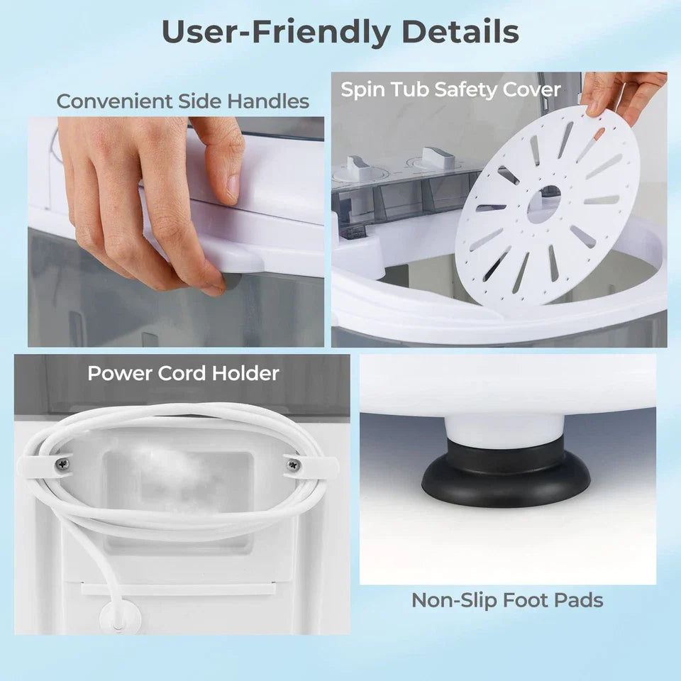 Compact Portable Mini Washing Machine - 2.5kg Wash & Spin