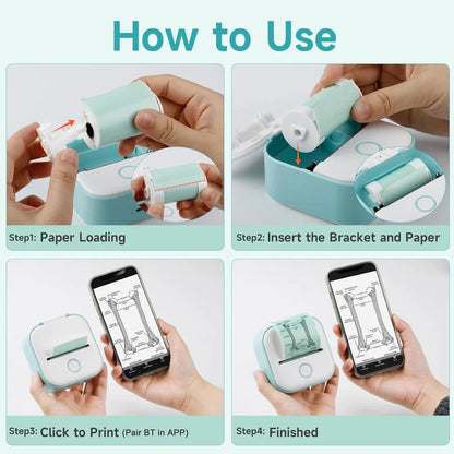 Mini Portable Sticker & Label Printer - Bluetooth, Inkless