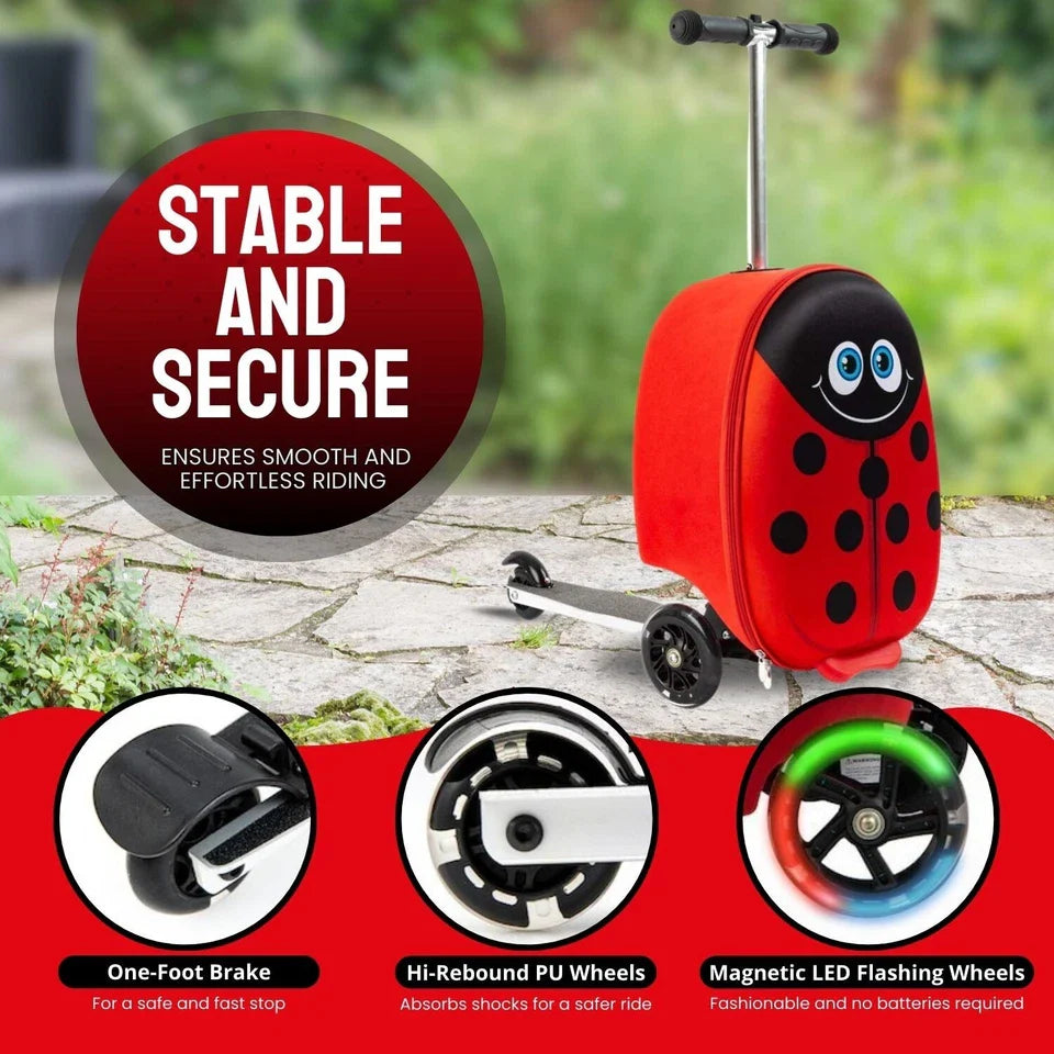 Kids Ride-On Scooter Suitcase - 2-in-1 Travel Case