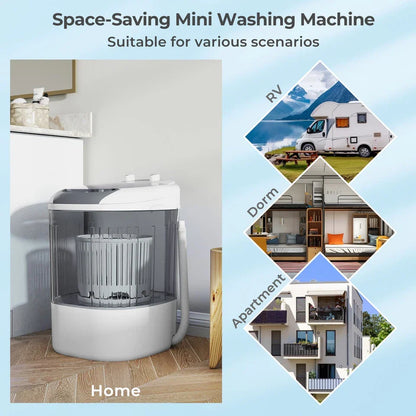 Compact Portable Mini Washing Machine - 2.5kg Wash & Spin