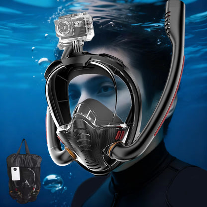 Sealenzi 180° Panoramic Full Face Snorkel Mask with Action Camera Mount