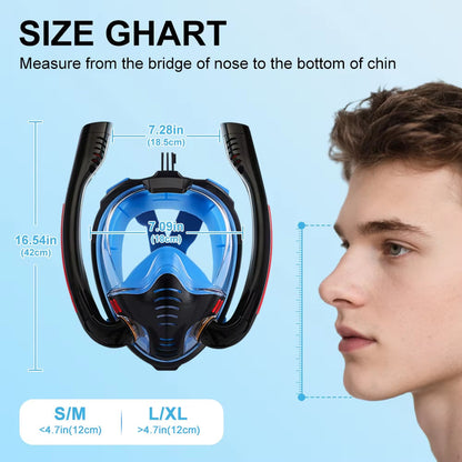 Sealenzi 180° Panoramic Full Face Snorkel Mask with Action Camera Mount