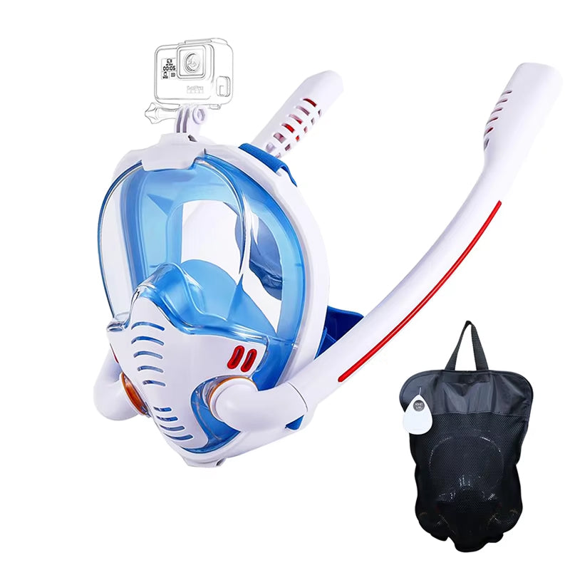Sealenzi 180° Panoramic Full Face Snorkel Mask with Action Camera Mount