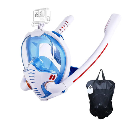 Sealenzi 180° Panoramic Full Face Snorkel Mask with Action Camera Mount