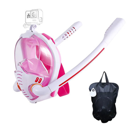 Sealenzi 180° Panoramic Full Face Snorkel Mask with Action Camera Mount