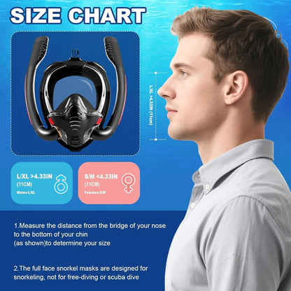 Sealenzi 180° Panoramic Full Face Snorkel Mask with Action Camera Mount