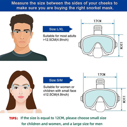 Full Face Snorkeling Mask with Dry Top