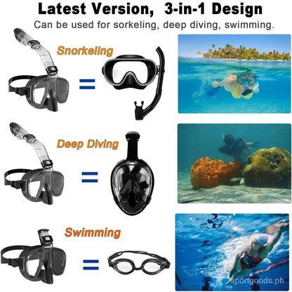 Full Face Snorkeling Mask with Dry Top