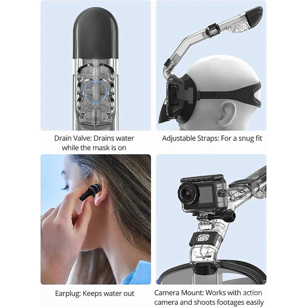 Full Face Snorkeling Mask with Dry Top
