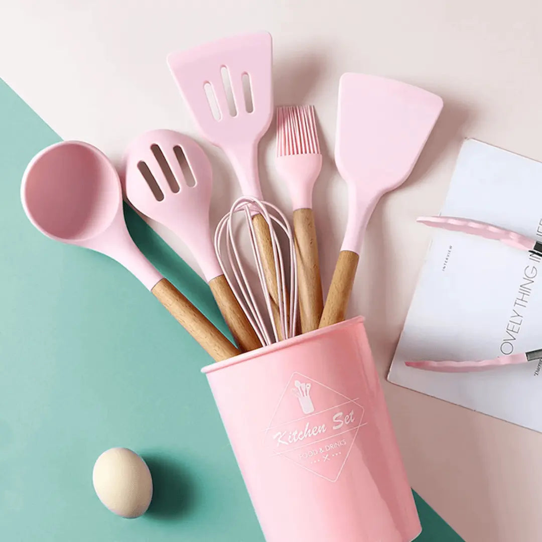 Silicone Kitchen Utensil Set Heat Resistant Tools