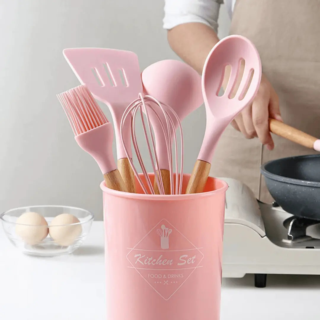 Silicone Kitchen Utensil Set Heat Resistant Tools