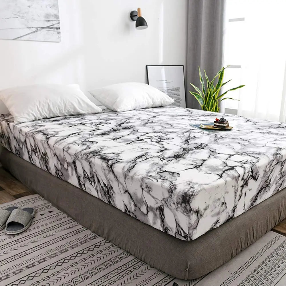 Marble Print Microfibre Sheets