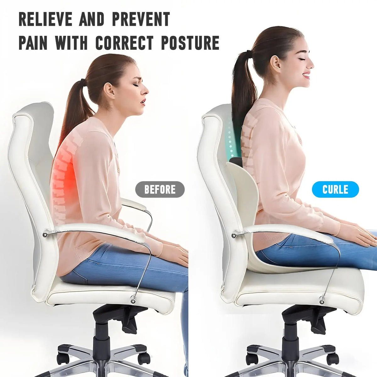 Portable Lumbar Support Office Chair Cushion