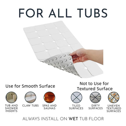 Silicone Foldable Tub Mat with Strong Suction Cups