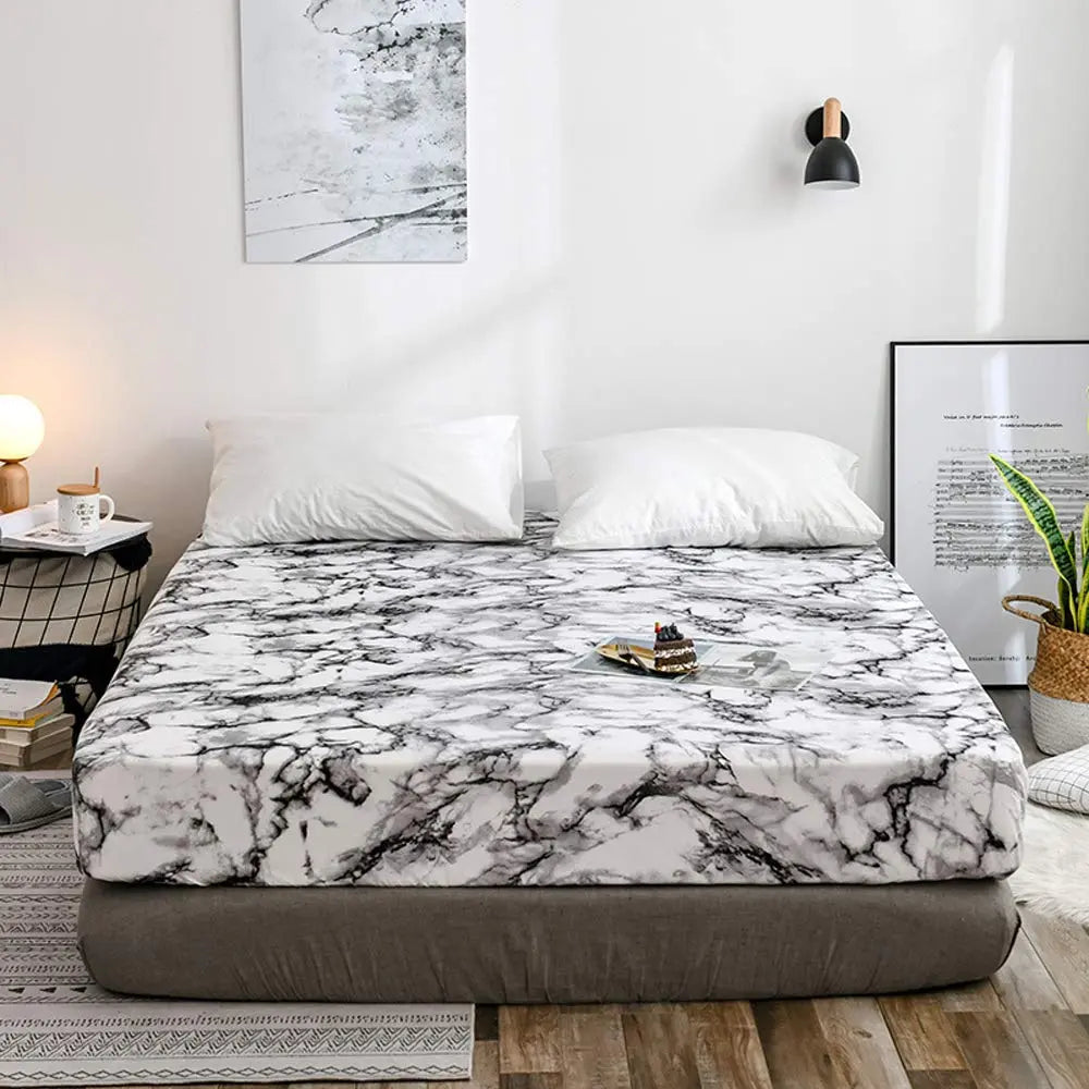 Marble Print Microfibre Sheets