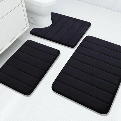 Memory Foam Bathroom Rug Set – 3 Pieces