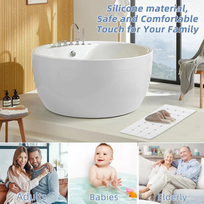 Silicone Foldable Tub Mat with Strong Suction Cups
