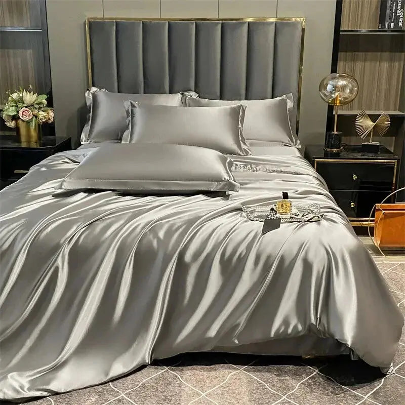Mulberry Silk Bedding Set with Duvet Sheet Pillowcases
