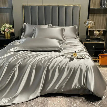Mulberry Silk Bedding Set with Duvet Sheet Pillowcases