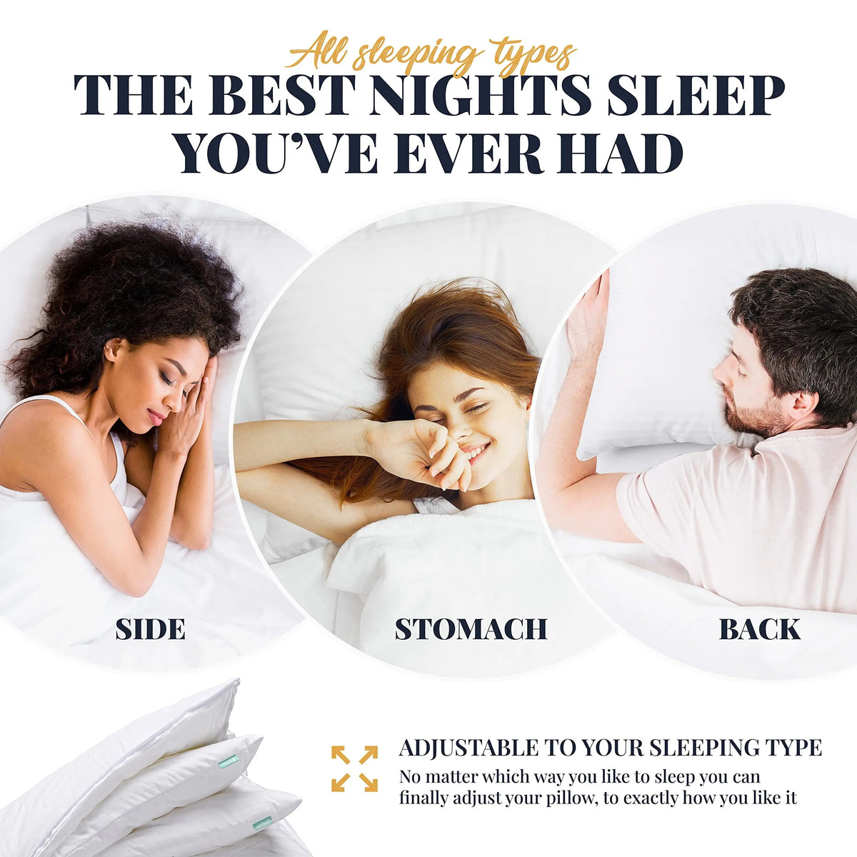 Adjustable Layered Pillow with Cooling Fabric