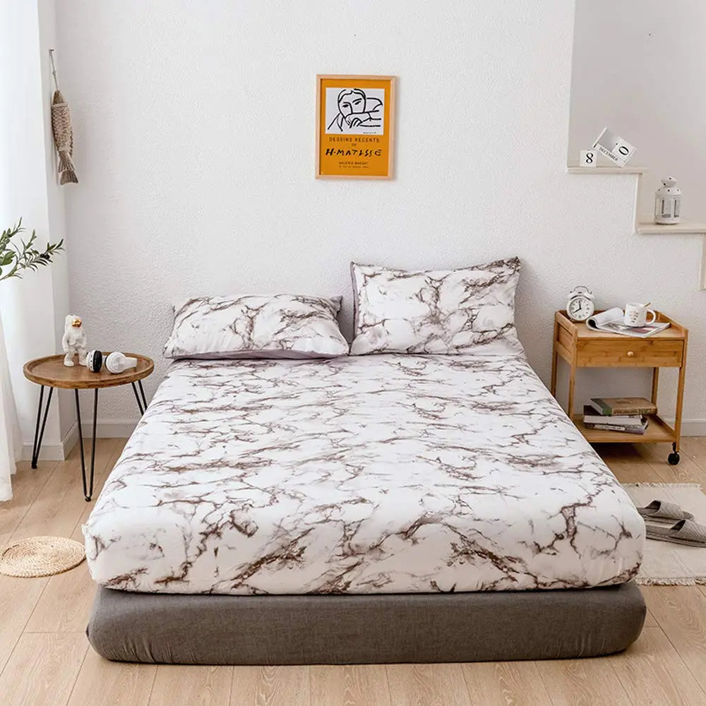 Marble Print Microfibre Sheets