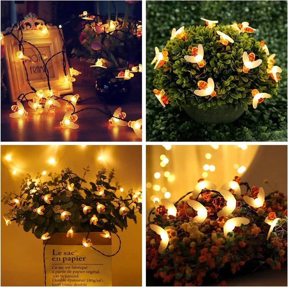 Solar Honey Bee String Lights – Outdoor Garden Lights