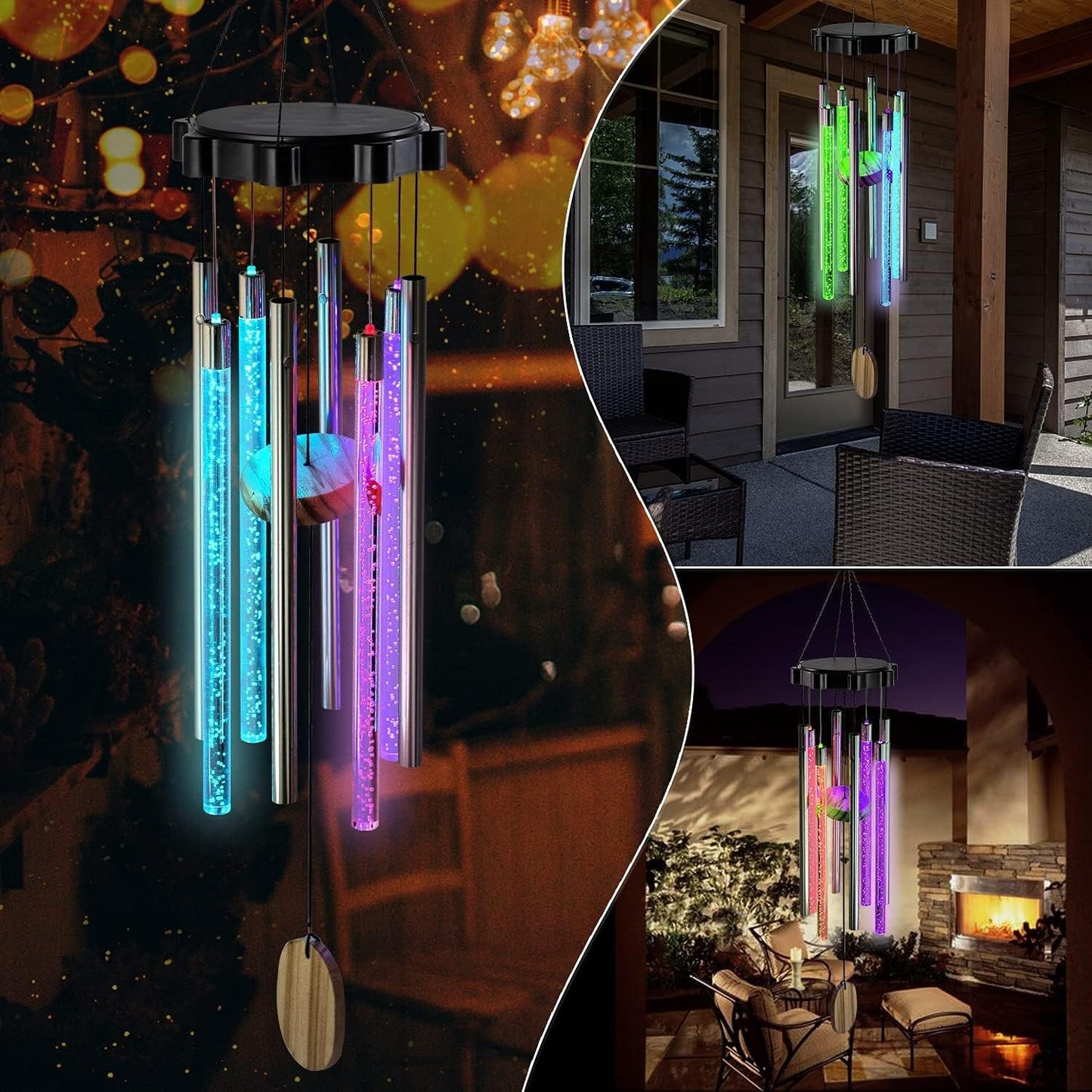 Solar LED Wind Chimes – Outdoor Garden Decor