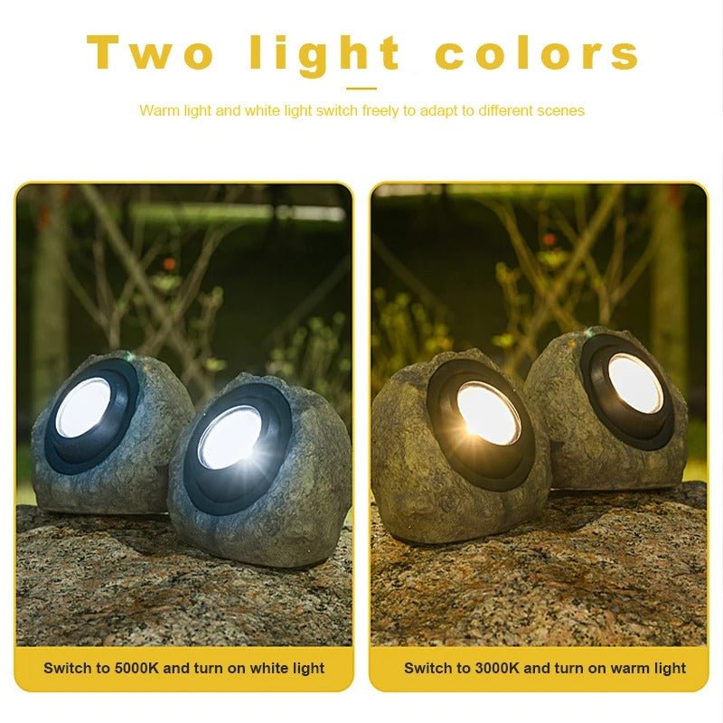 Solar Rock Landscape Light – Waterproof Garden Lamp