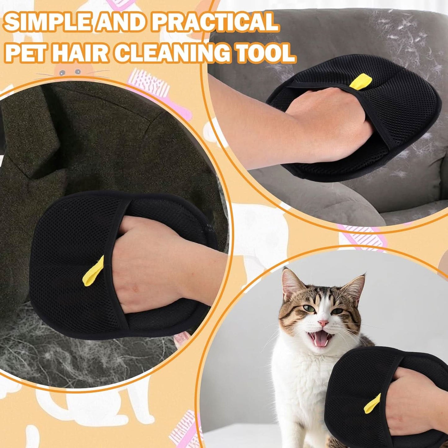 Pet Hair Removal Gloves – Grooming & Shedding Cleanup
