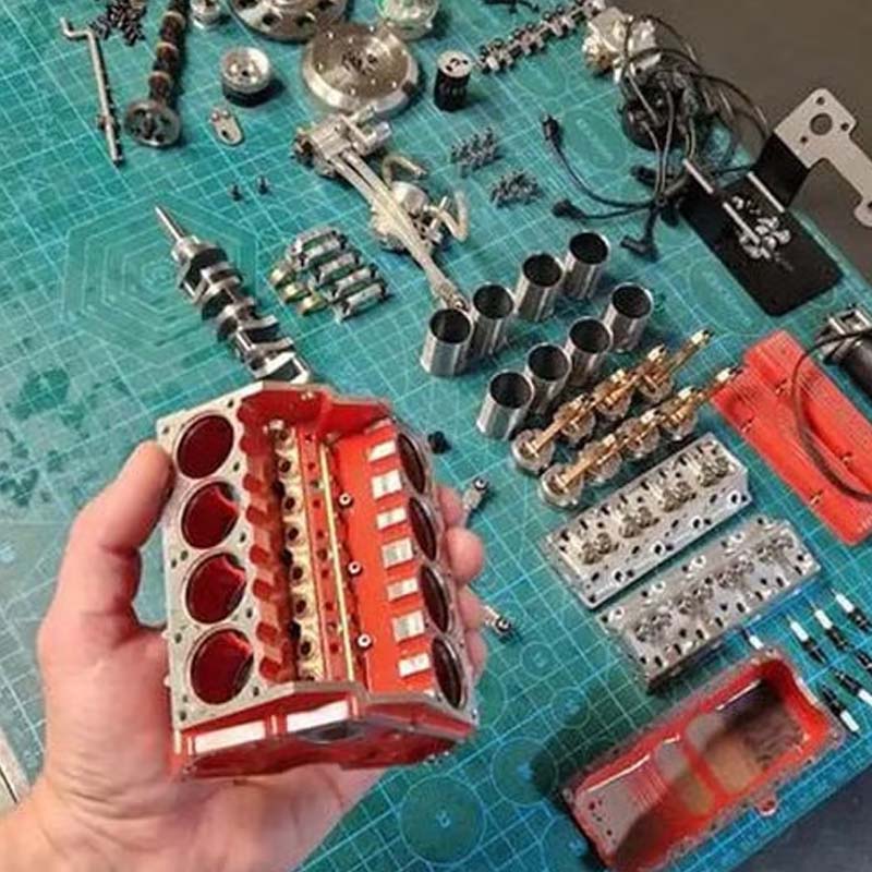 Working Metal V8 OHV Engine Model Kit with CDI Ignition