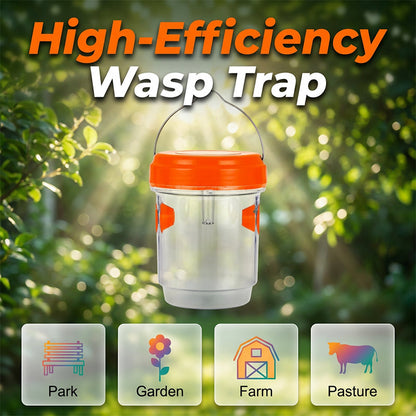 Solar-powered wasp trap with anti-escape design