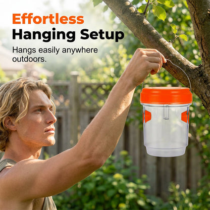 Solar-powered wasp trap with anti-escape design