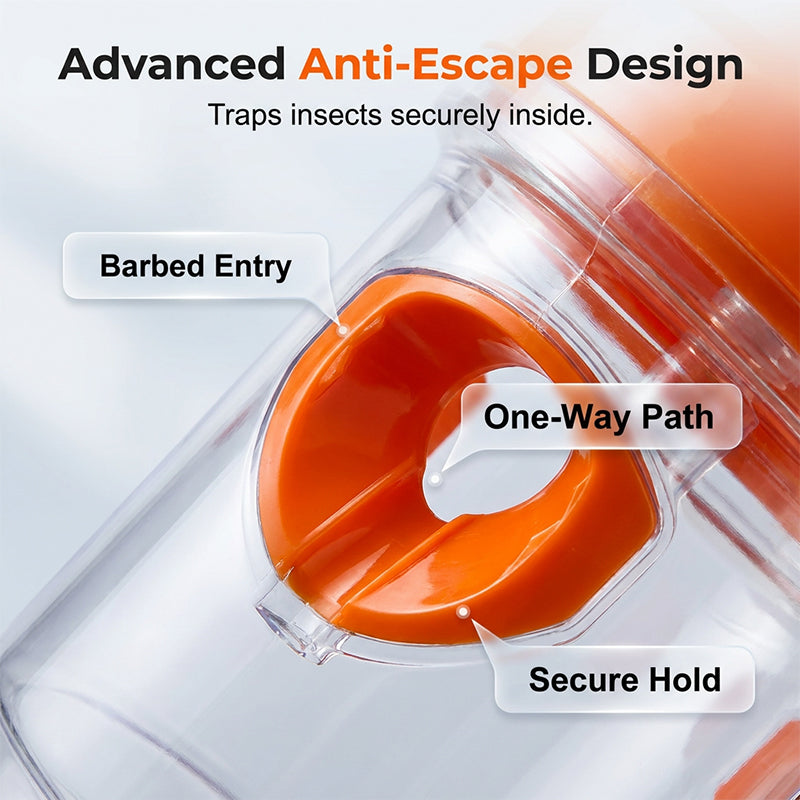 Solar-powered wasp trap with anti-escape design