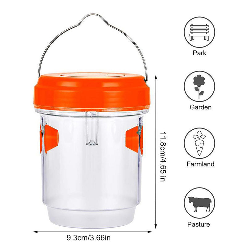 Solar-powered wasp trap with anti-escape design