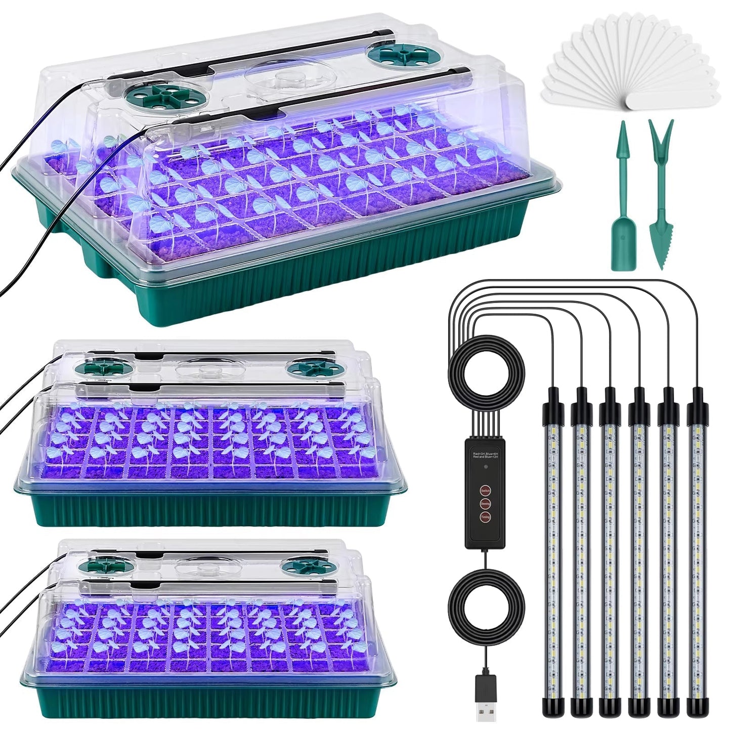 Seed Starter Tray with LED Grow Lights