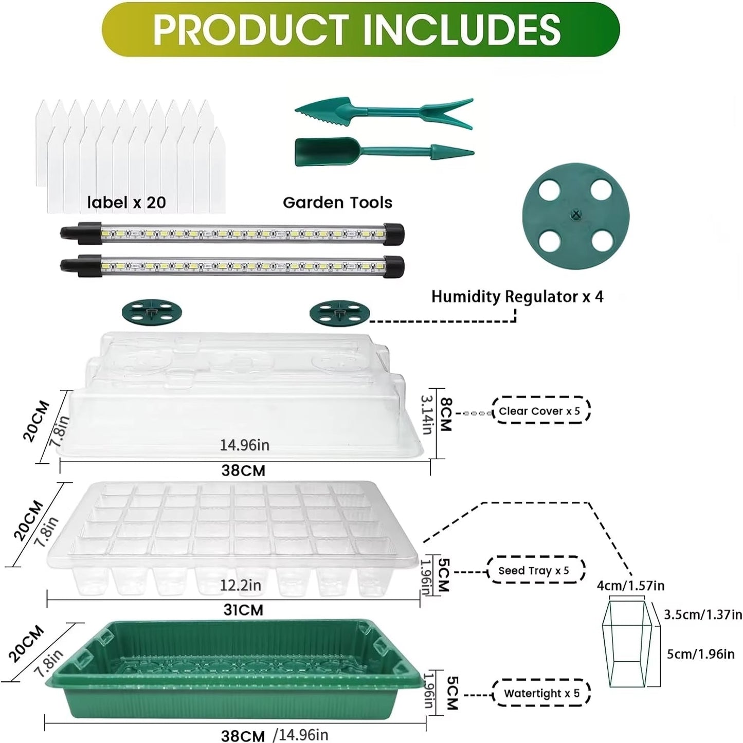 Seed Starter Tray with LED Grow Lights