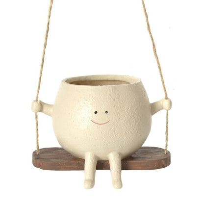 Swing Face Hanging Planter – Resin Succulent Pot