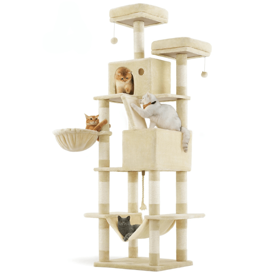 2m Plush Cat Tree Activity Centre – Multi-Level Scratching Tower