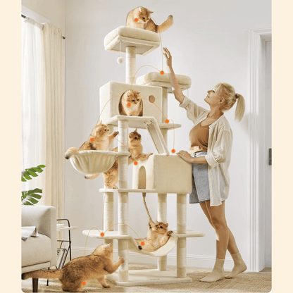 2m Plush Cat Tree Activity Centre – Multi-Level Scratching Tower