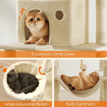 2m Plush Cat Tree Activity Centre – Multi-Level Scratching Tower