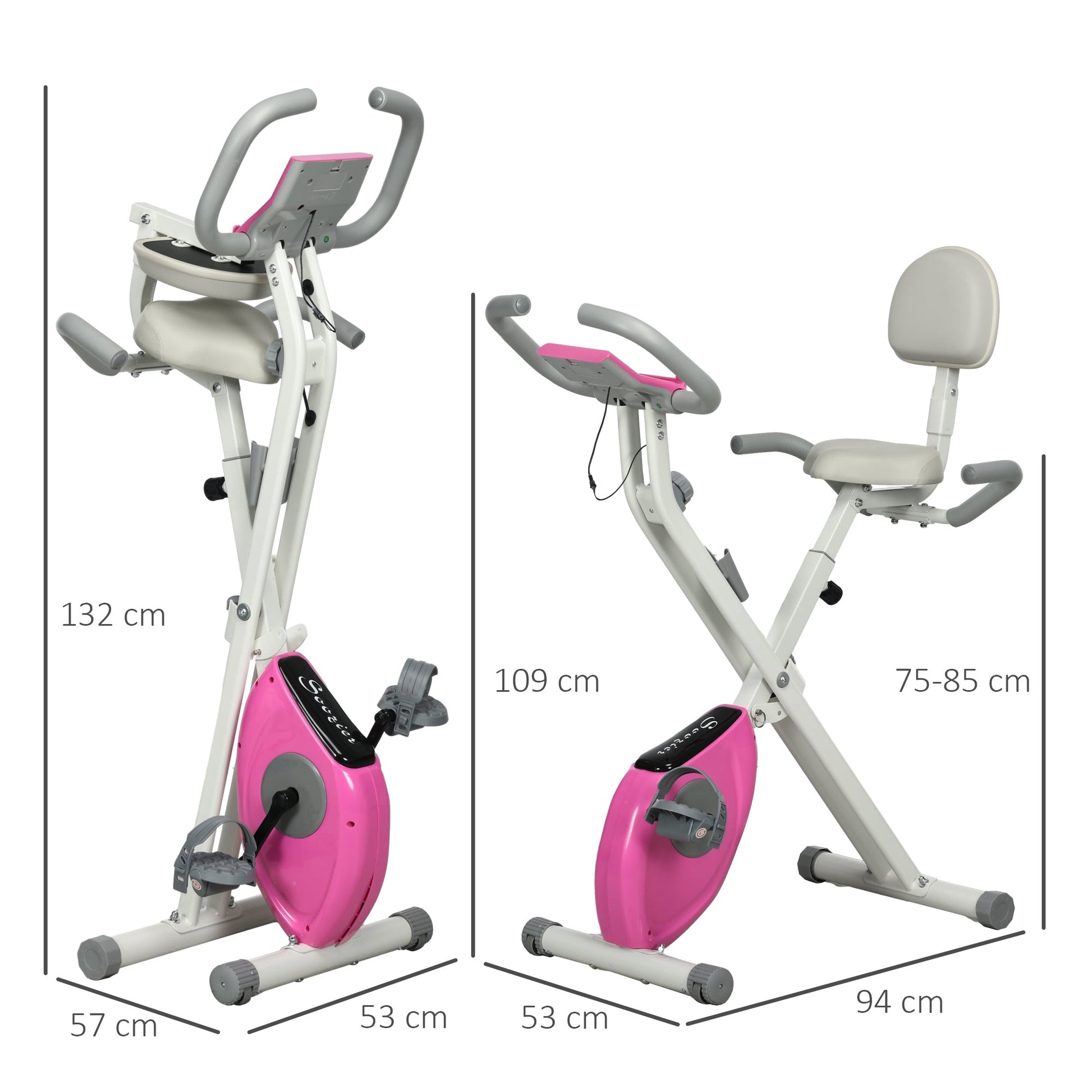 Foldable Magnetic Exercise Bike – 8 Resistance Levels & Backrest