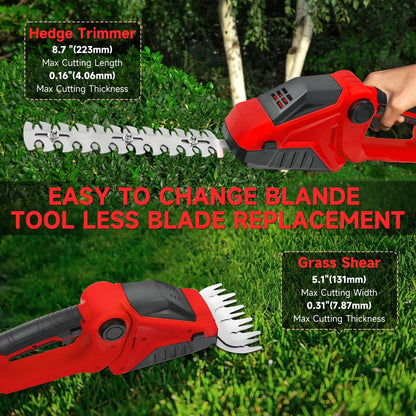 Cordless Electric Hedge Trimmer for Garden Pruning